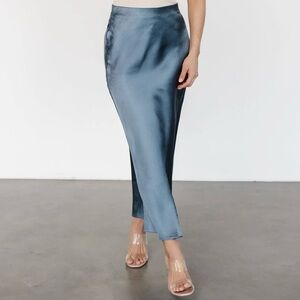 Baltic Born Celeste Satin Midi Skirt